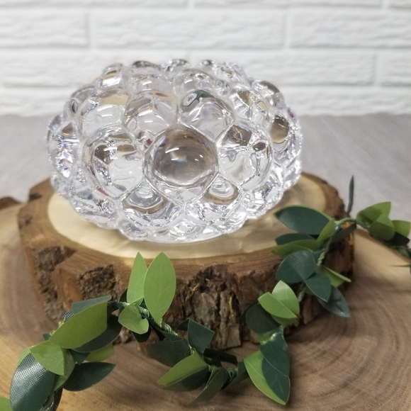 Orrefors raspberry crystal candle holder - Picture 4 of 12